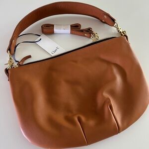 NEW Clare V Moyen Messenger Tan Neptune w/ Vintage Gold Strap